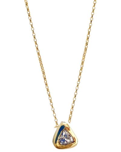 Lily Flo Jewellery Trillion Cut Diamond On The Chain Necklace - Metallic