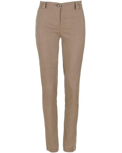 Conquista Camel Fitted Full Length Trousers - Grey