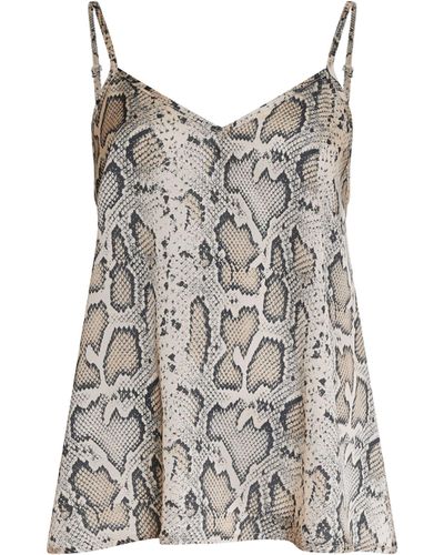 James Lakeland Python Print Camisole Beige - Brown