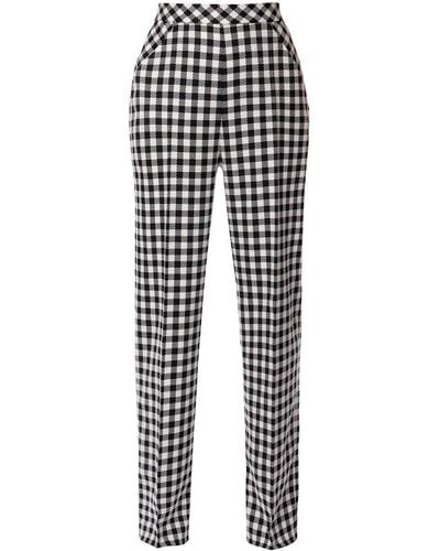 AGGI Romina Jet Set Wide Chequered Trousers - Black