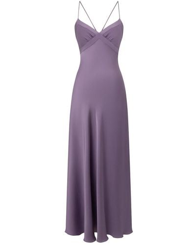 Lily Phellera Heliope Silk Slip Dress - Purple