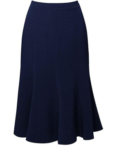 Rumour London Lucy Midi Skirt In Navy - Blue