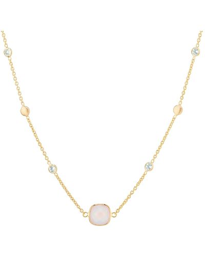 Auree Iseo Pink Chalcedony & Gold Vermeil Necklace - Metallic