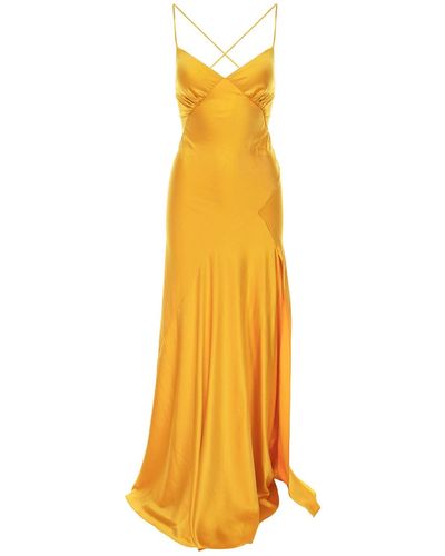 ROSERRY Seville Satin Maxi Dress In Yellow