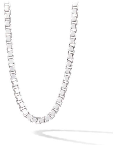 AWNL Sterling Box Chain Necklace - Metallic