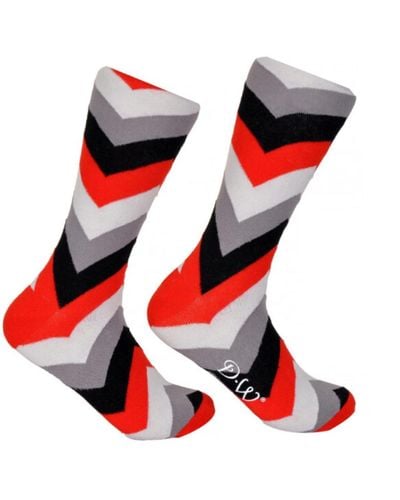 DAVID WEJ Patterned Socks - Red