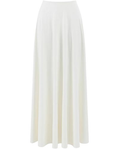 Nocturne Flounced Long Skirt - White