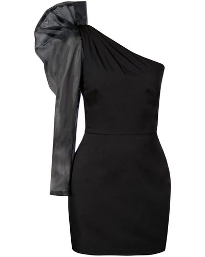 VIKIGLOW Camelia Asymmetrical Mini Dress - Black