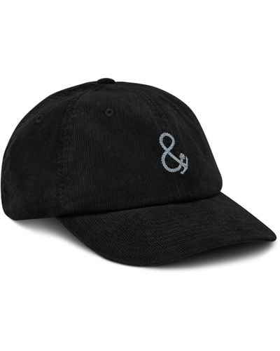 Anchor and Crew Ampersand Signature Embroidered Corduroy Cap - Black