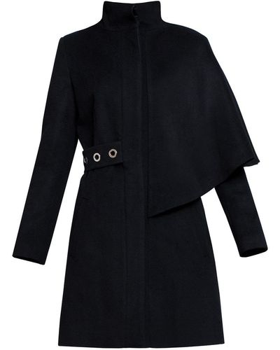 Rumour London Mayfair Asymmetric Wool Blend Coat - Black