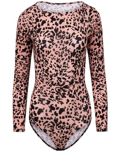 Oh!Zuza Neutrals / Leopard Print Bodysuit - Pink