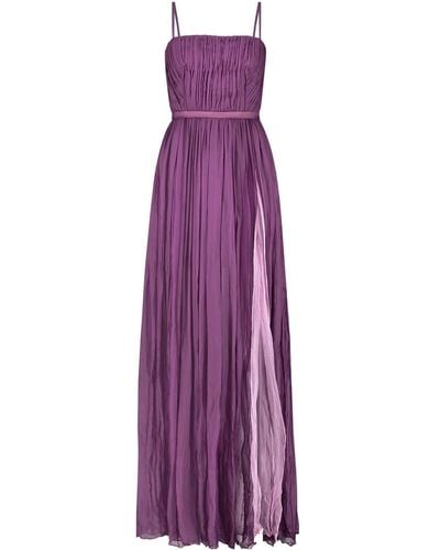 Monique Singh Iconic Romantic Silk Indo Western Evening Gown - Purple