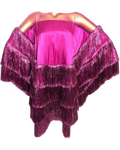 Julia Clancey Luxe Kitty Pink Frou Dress - Purple
