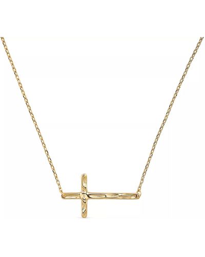 Elk & Bloom Delicate Cross Choker Necklace - Metallic