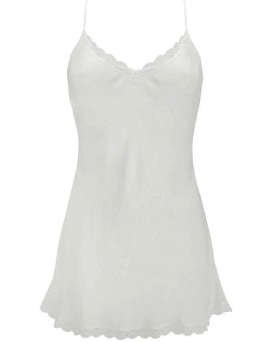 Juliemay Lingerie Pure Silk Camisole Dressing Grown In - White