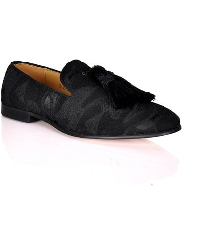 DAVID WEJ Alberto Abstract Jacquard Loafers - Black