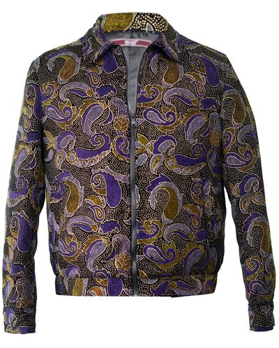 DAVID WEJ Kensington Handmade Paisley Embroidery Jacket – - Gray