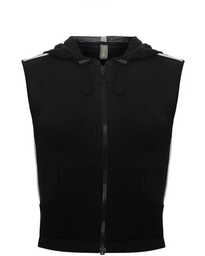 Balletto Athleisure Couture Knitted Hooded Vest Zipper Nero - Black