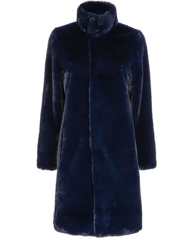 ISSY LONDON Jackie Faux Shearling Coat Midnight - Blue