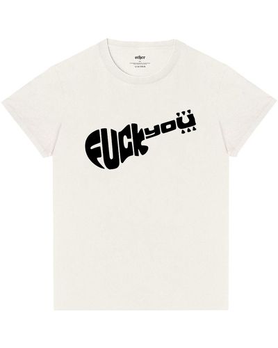Other / Neutrals Fuck You Guitar T-shirt - White