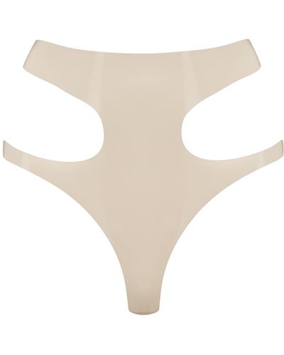 Elissa Poppy Latex Cut Out Thong - White