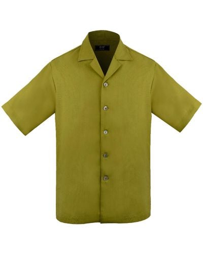 DAVID WEJ Kingston Linen Blend Shirt And Short Set - Green