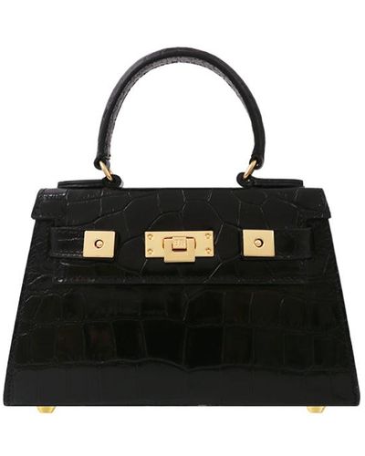 Lalage Beaumont Maya Mignon Orinoco Print Calf Leather Handbag - Black
