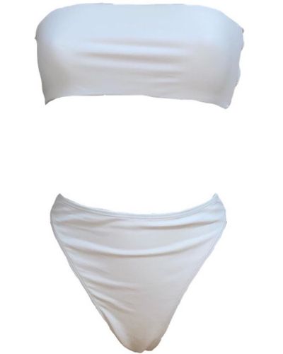 Season Swim Cay High Waisted Two Piece Bikini Set - White
