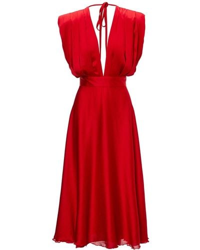 BLUZAT Midi Dress - Red