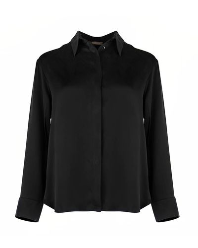 Nokaya Silk Dreamscape Pyjama Shirt - Black