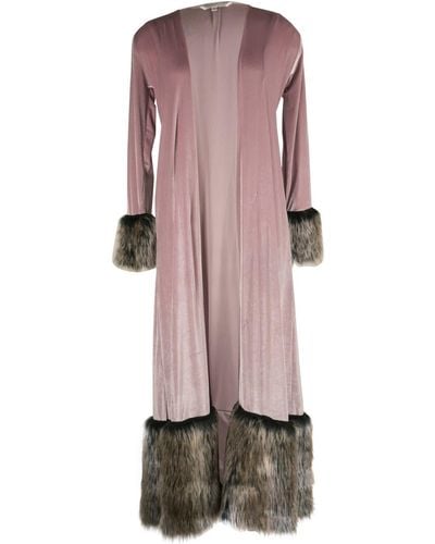 Jennafer Grace Blush Velvet Faux Fur Cuff Jacket - Pink