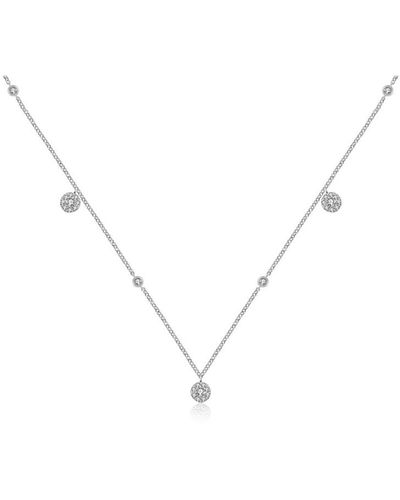 Genevieve Collection 18k Gold Round Shape Diamond Necklace / Choker - Metallic