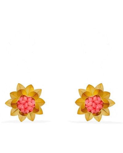 Pats Jewelry Coral Flowers - Orange