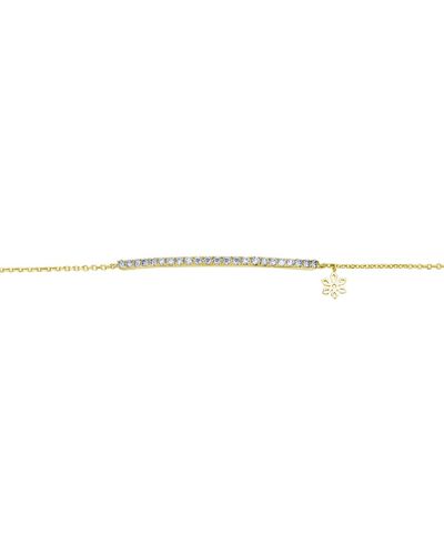 BLOOMTINE | Earth Angel HQ Illuminess 14k Diamond Bar Bracelet - Metallic