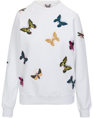Meghan Fabulous The Jitterbug Embroidered Sweatshirt Shirt - White