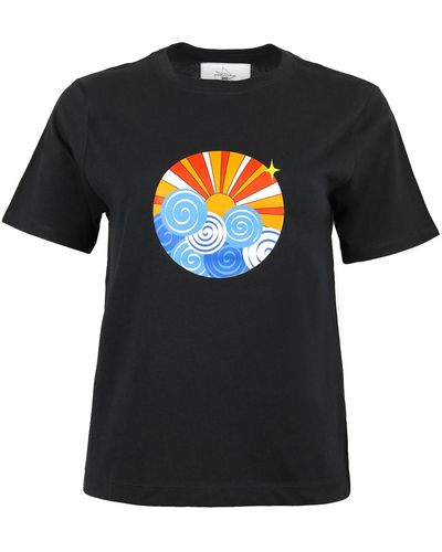 blonde gone rogue Graphic Sunset Print Organic Cotton T-shirt In - Black