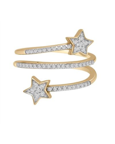 Miki & Jane Celeste Diamond Star Open Spiral Ring - Metallic