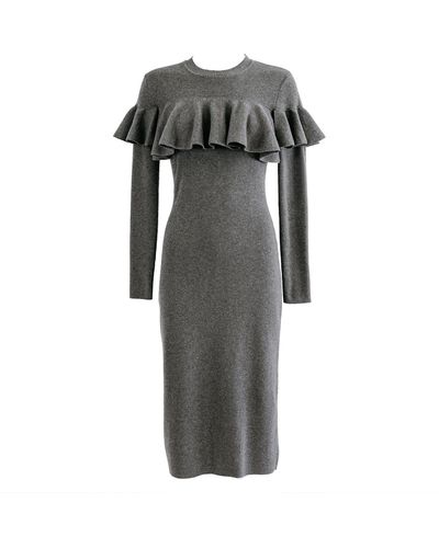 Zenzee Cotton Jersey Ruffle Dress — Gray