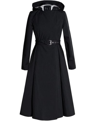 RainSisters Double Breasted Coat With Belt In : Queen Of Spades - Black