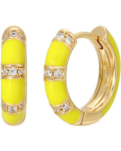Leeada Jewelry Lamill Enamel huggies - Yellow