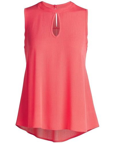 Conquista Sleeveless Top With Rounded Hem - Pink