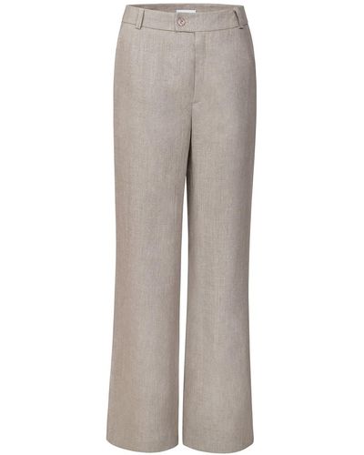 LA FEMME MIMI Neutrals Simple Linen Pants - Gray