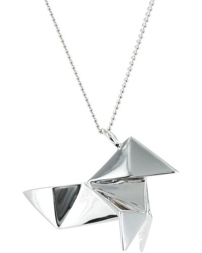 Origami Jewellery Cuckoo Necklace Sterling - Metallic