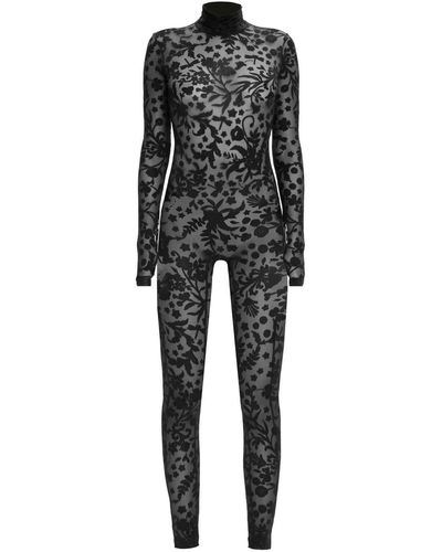 Monosuit Bodysuit Jumpsuit Total Flora - Black