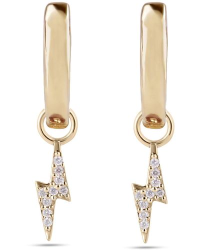 Zohreh V. Jewellery Diamond Lightning Bolt Hoop Earrings 9k - Metallic