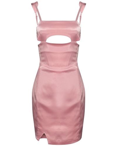 Storm Label Pastel Pink Satin Mini Dress
