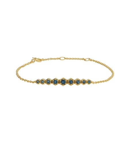 Gemondo Modern Glam Topaz Glitz Bracelet In Gold Plated Silver - Blue