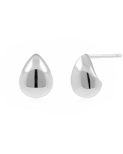 Cote Cache Dome Droplet Stud Earrings - Metallic
