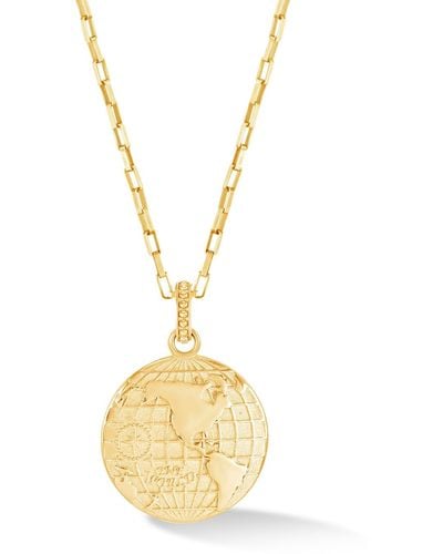 Dower & Hall One World Talisman Necklace In Vermeil - Metallic