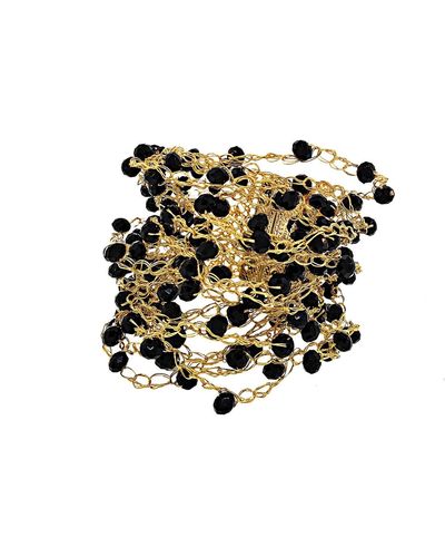 Lavish by Tricia Milaneze & Gold Multi Strings Handmade Bracelet - Black